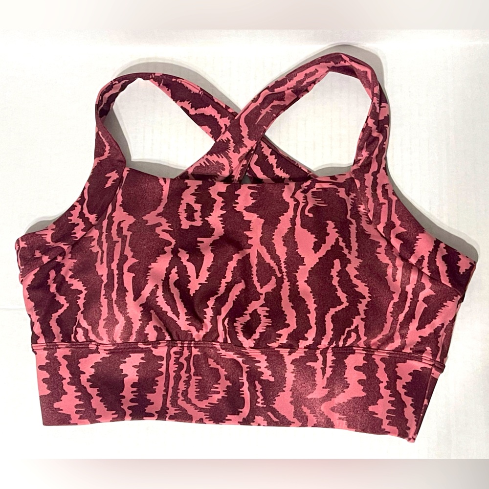 ASICS New Strong 92 Printed Bra - Size Large - Deep Mars Print - VGUC